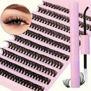 200-Piece Single-Cluster False Eyelash Set with Glue (10-16mm)