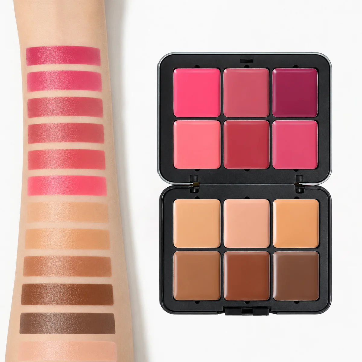 12-Shade Multi-Use Cream Blush, Contour, and Concealer Palette