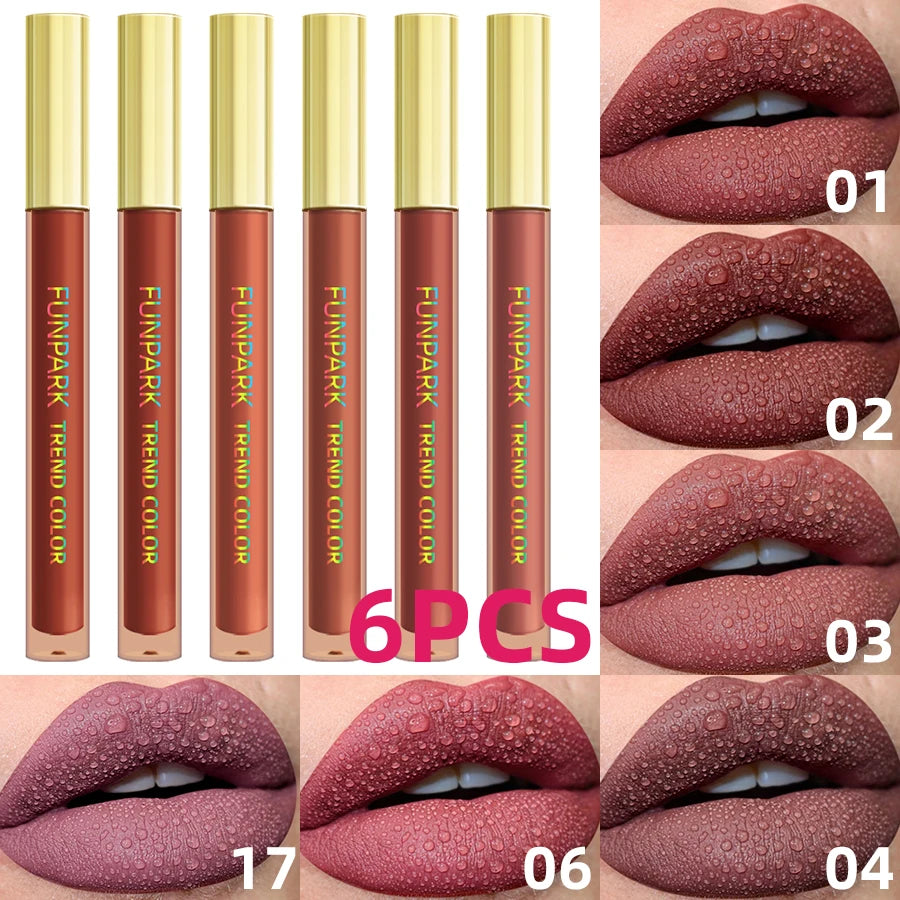 6 Colors Matte Velvet Waterproof Liquid Lipstick Set