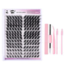 168-Row DIY Cluster Eyelash Extension Kit with Bond and Seal Glue (12-18mm D Curl)