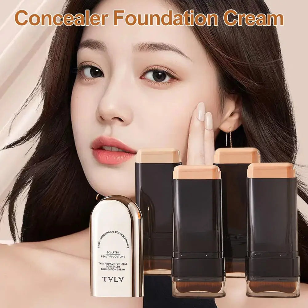 Waterproof Concealer Foundation Stick with Brush - Matte Finish
