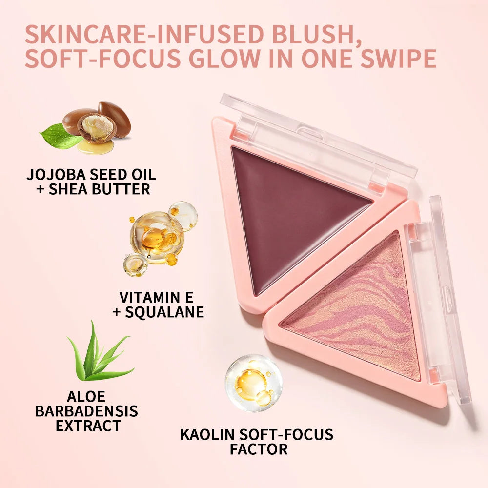 Triangle Two Tone Cream and Powder Blush Palette