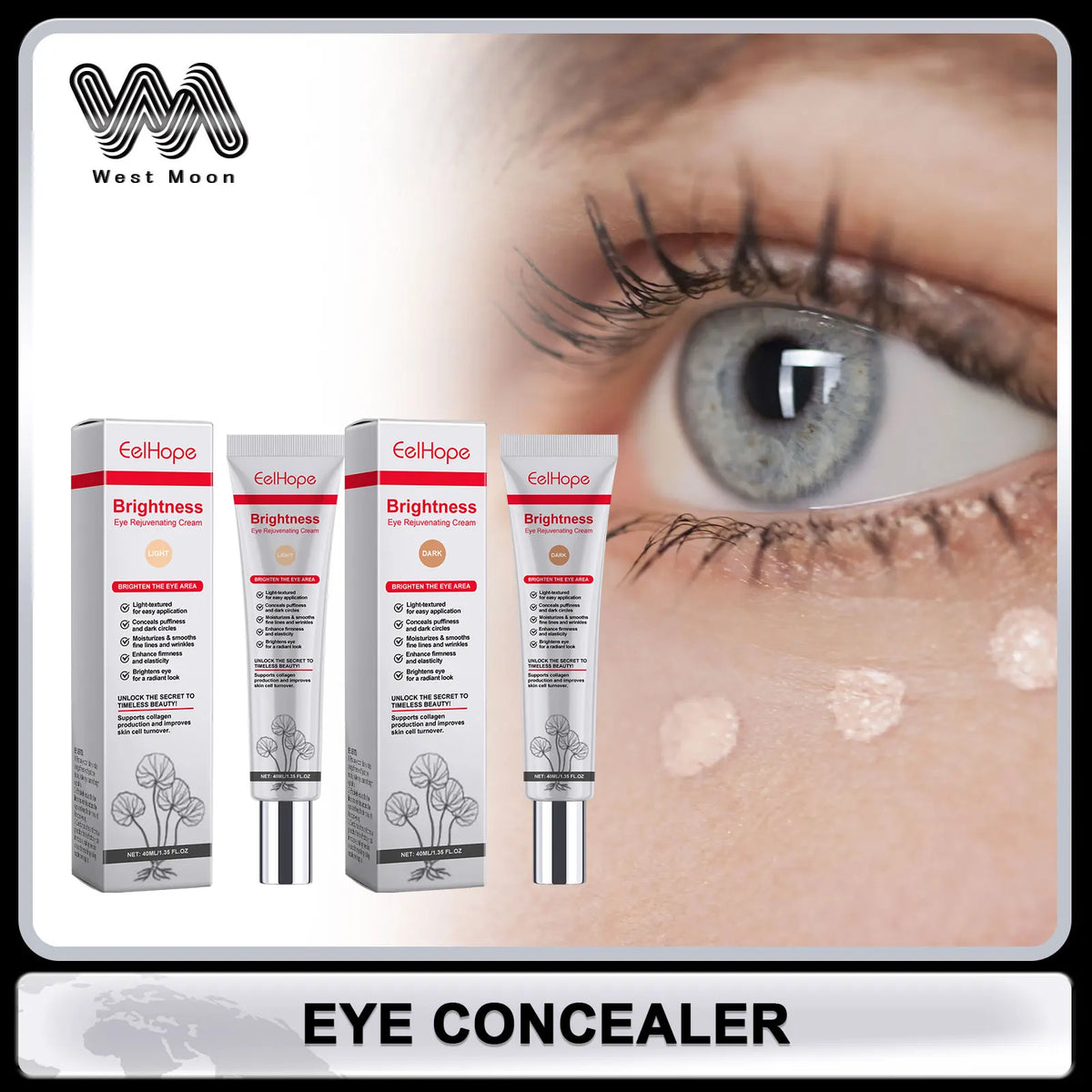 Brightening Eye and Face Concealer for Dark Circles and Acne