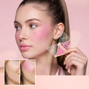 Triangular Two-Tone Matte Blush Palette with Folding Design