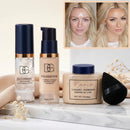 4-Piece Face Makeup Set with Primer, Foundation, and Setting Powder