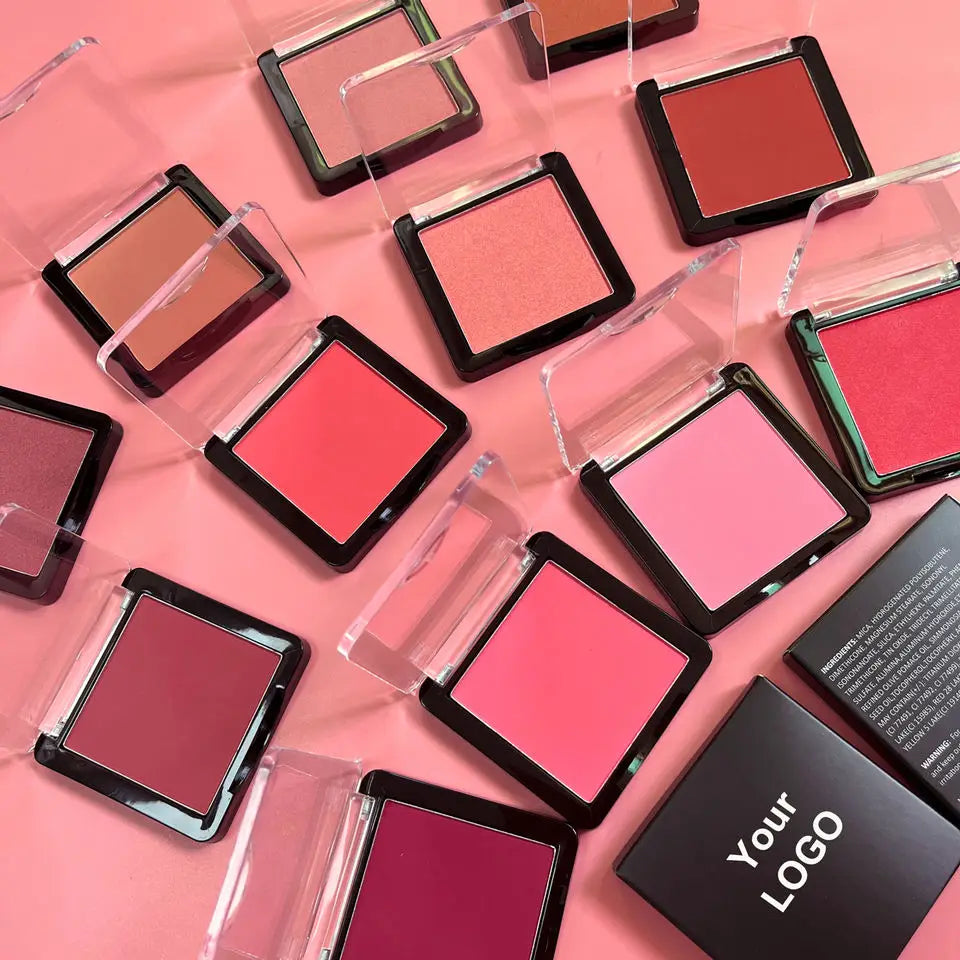 10pcs Pink Matte Pressed Powder Blush Palette Wholesale Bulk