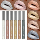 Glitter Diamond Liquid Lipstick, Waterproof Long Lasting Metallic Lip Gloss - 6 Colors