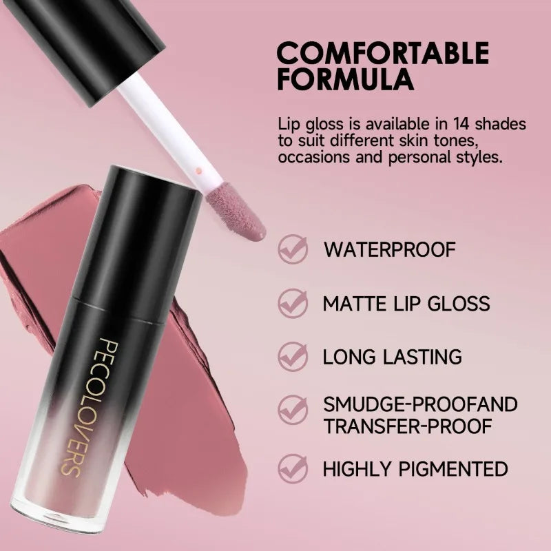 14-Color Waterproof Matte Long-lasting Lip Gloss Lipstick