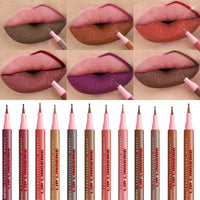 6-Color Matte Waterproof Lip Liner Pencil Set