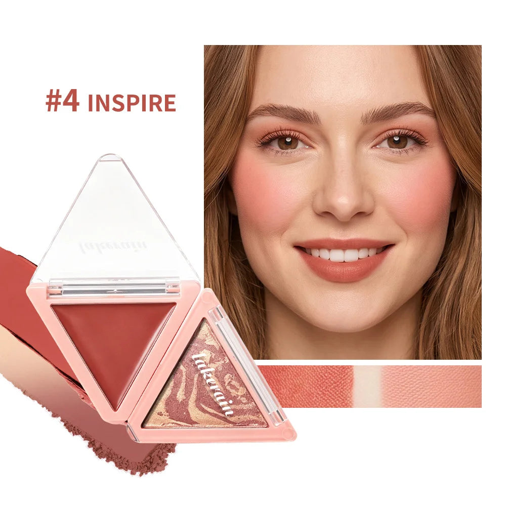 Triangle Two Tone Cream and Powder Blush Palette