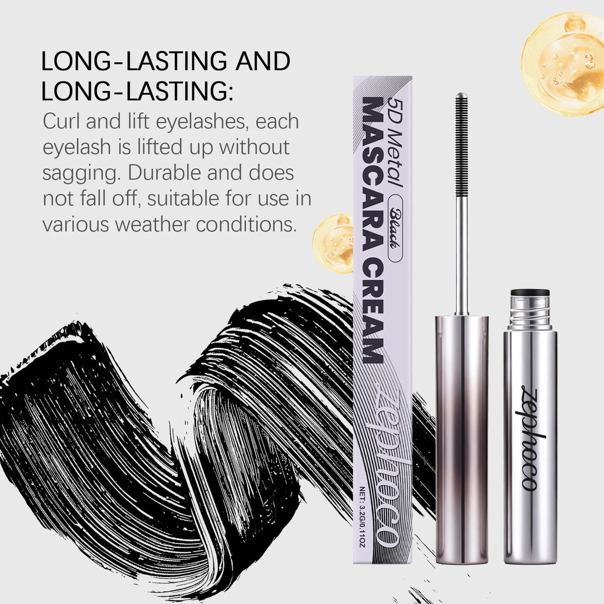 Waterproof Volumizing and Lengthening Black Mascara