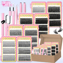 GROINNEYA Clusters Lashes With Waterproof Strong Hold DIY Lash Extension Kit Lash Bond And Seal And Eyelash Tweezers Makeup