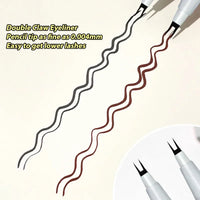 Double Forked Tip Waterproof Lower Lash and Liquid Eyeliner Pen