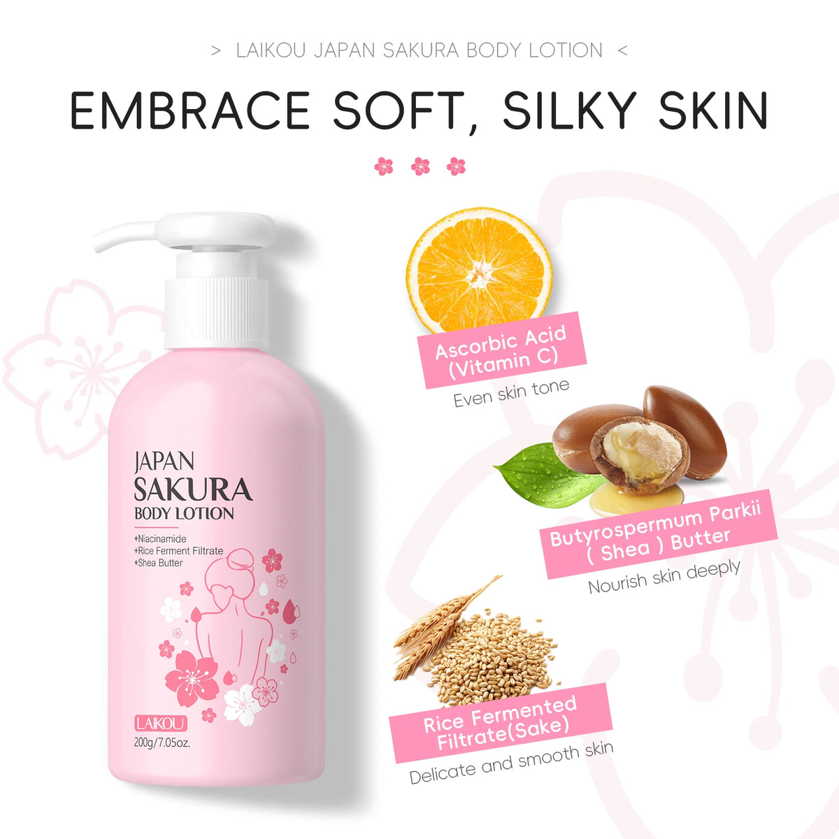Japan Sakura Nourishing Body Lotion 200g