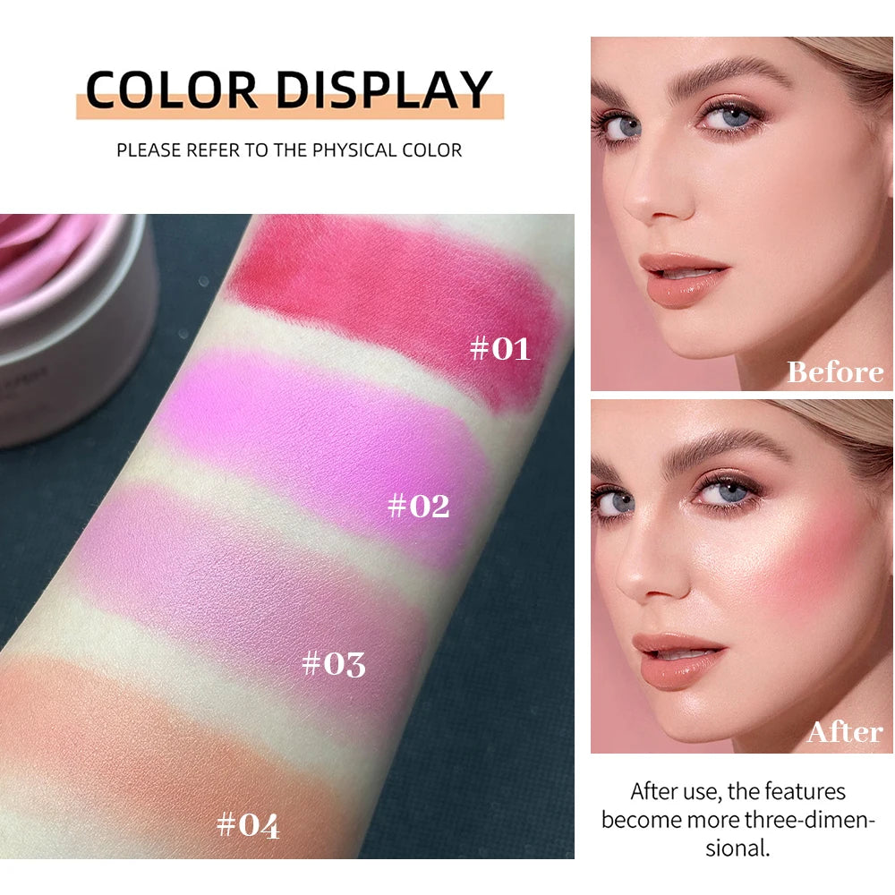 3D Rose Petal Floral Blush and Natural Highlighter