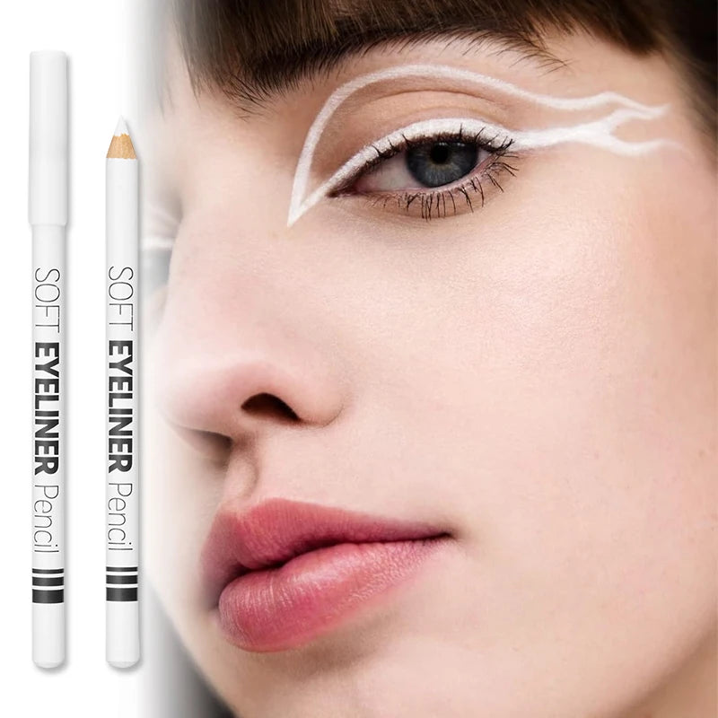 Smooth Waterproof White Eyeliner Pencil Long-Lasting Eye Brightener