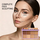 8-Color Full Coverage Matte Cream Concealer Palette with Brush