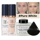 4-Piece Face Makeup Set with Primer, Foundation, and Setting Powder