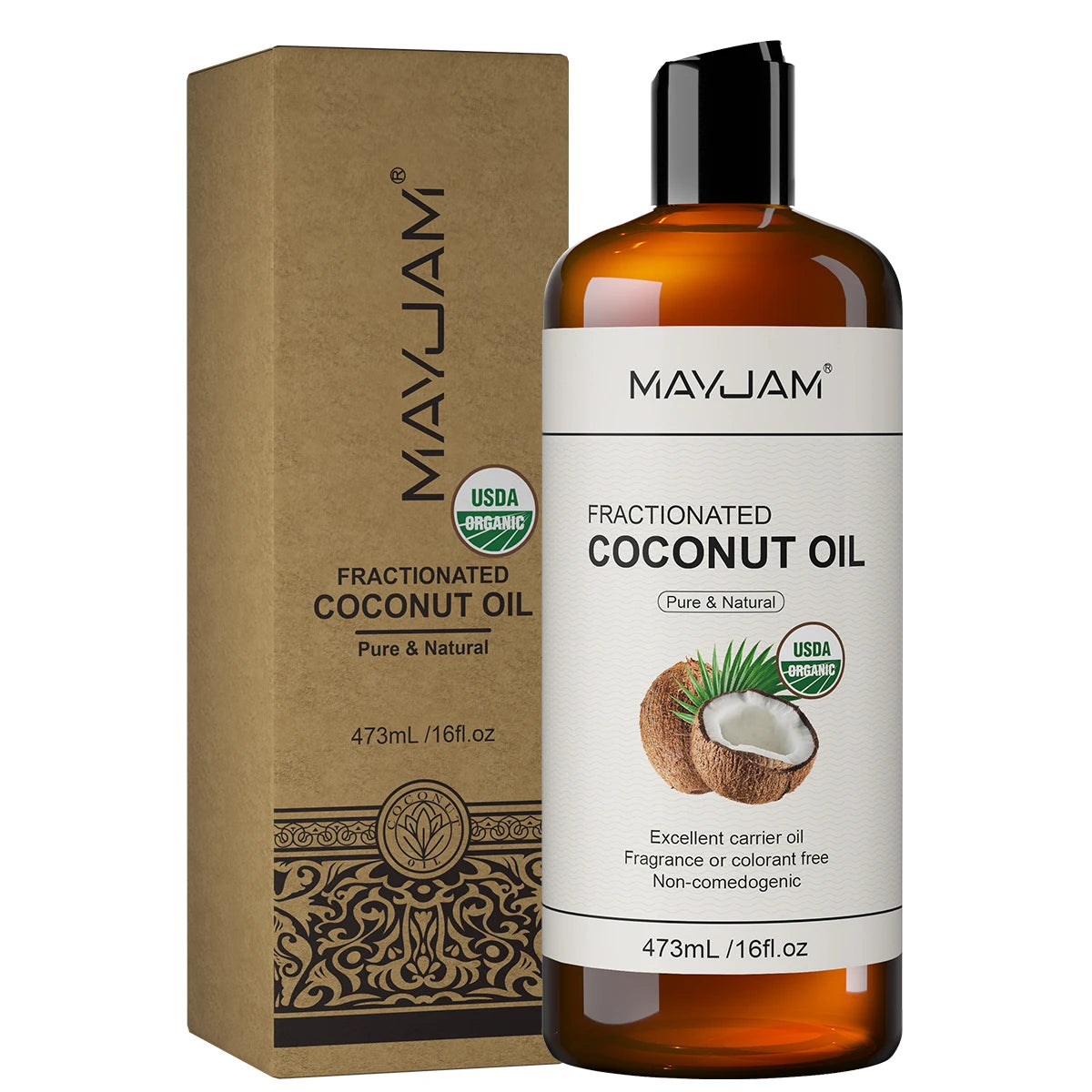473ml Organic Castor & Fractionated Coconut Oil for Skin and Hair Care