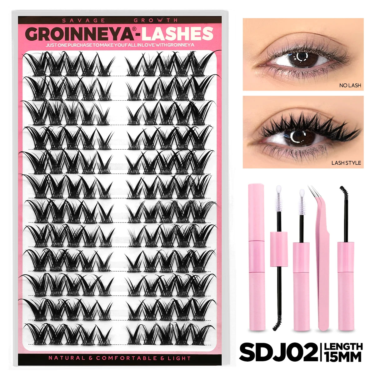 Cat Eye DIY Lash Extension Kit with Bond, Seal, and Tweezers