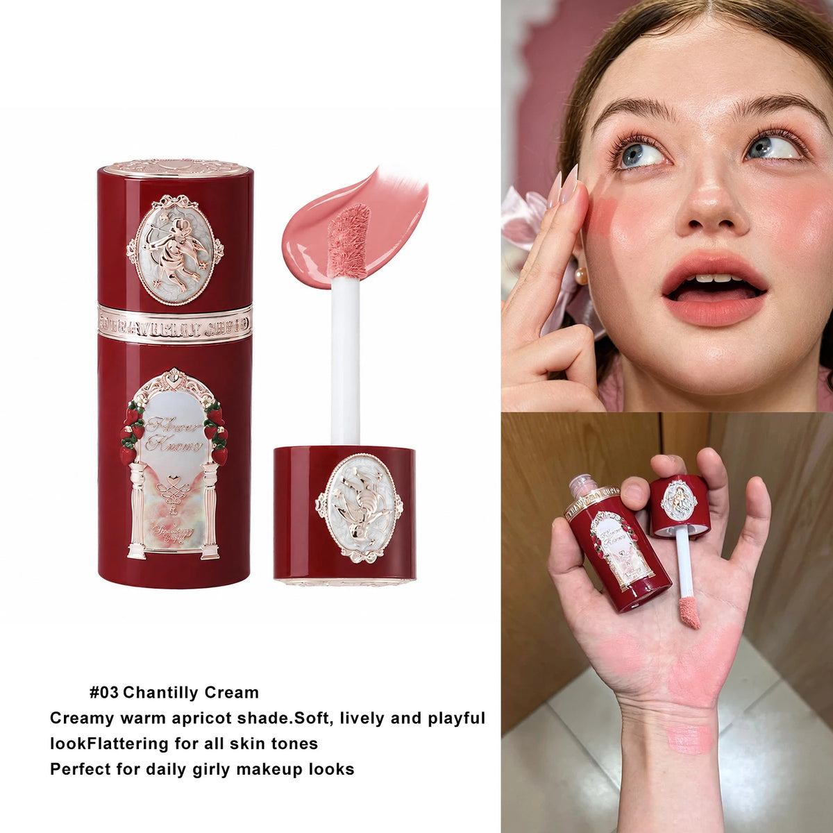 Strawberry Cupid Liquid Blush with Puff