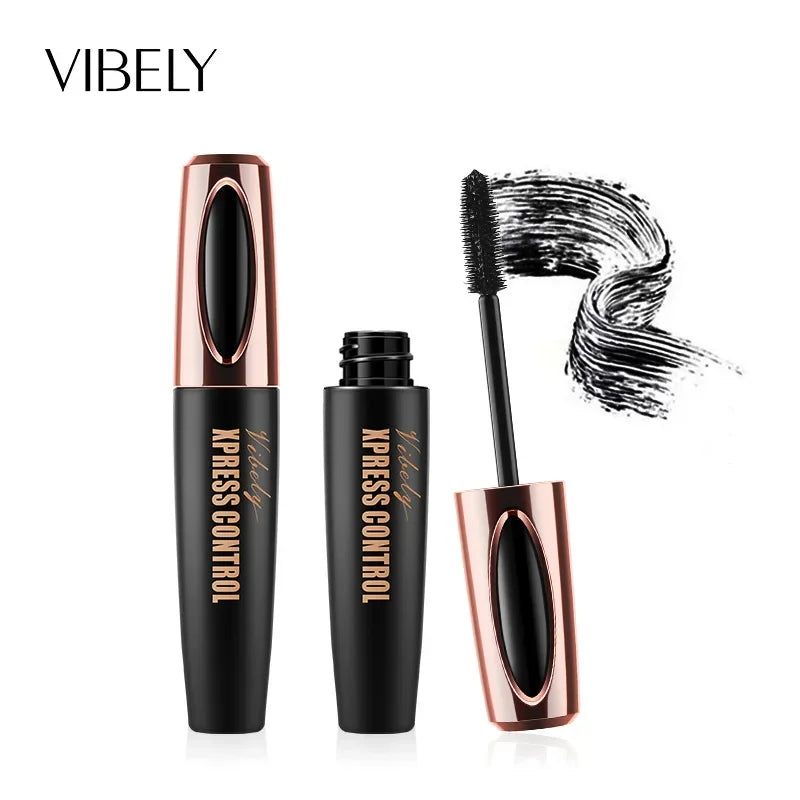 4D Silk Fiber Waterproof Lash Mascara - Black Lengthening & Thickening