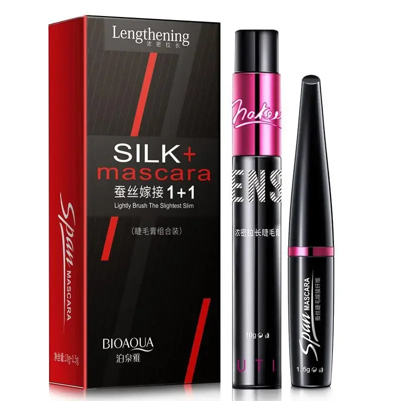 4D Silk Fiber Waterproof Lash Mascara - Black Lengthening & Thickening