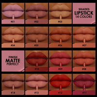 14-Color Waterproof Matte Long-lasting Lip Gloss Lipstick