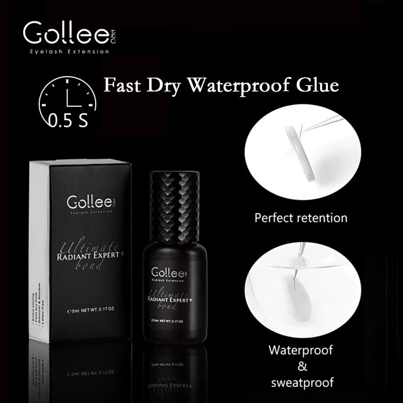 Gollee 0.5s Fast Dry Eyelash Extension Glue 6-8 Weeks Long Lasting Adhesive