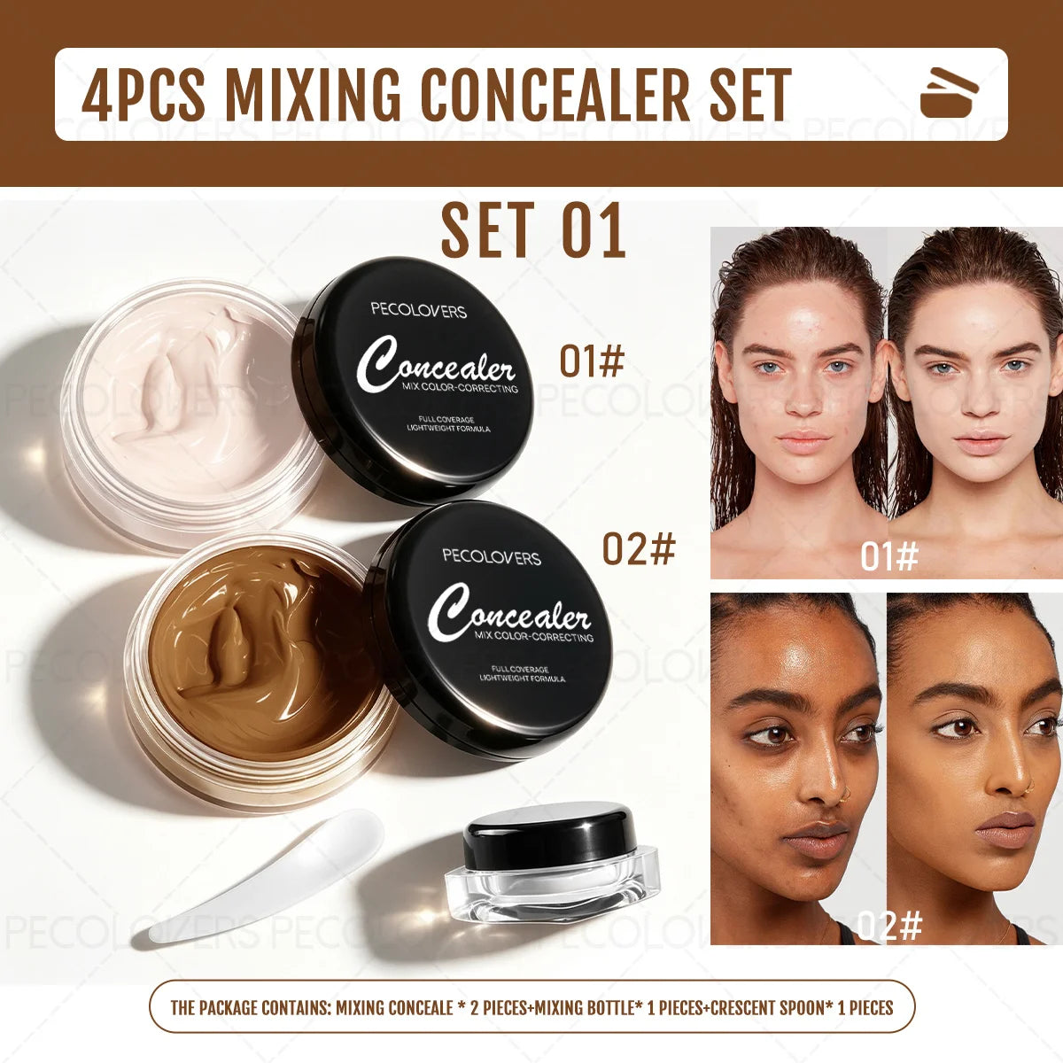 4-Piece Full Coverage Cream Concealer Kit