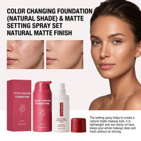 Thermal Color Changing Foundation and Matte Setting Spray Set with SPF 50