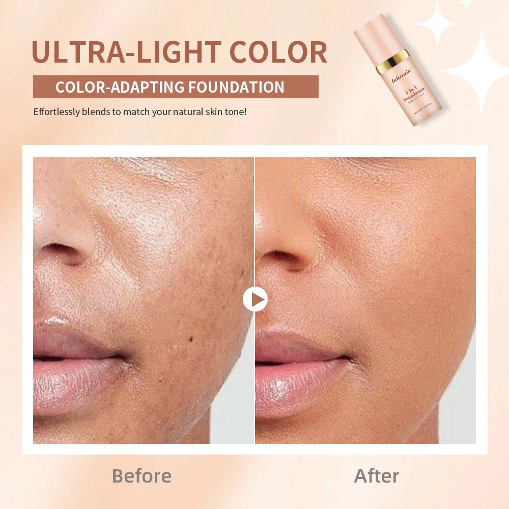 4-in-1 Color Changing Full Coverage Foundation and Concealer