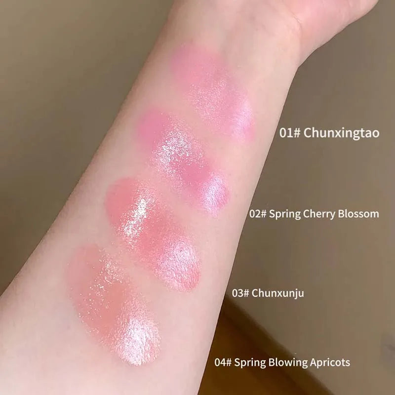 High Gloss Moisturizing Cream Blush and Lipstick with Puff