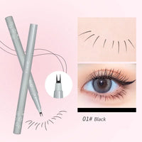 Double Forked Tip Waterproof Lower Lash and Liquid Eyeliner Pen