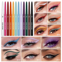 12-Color Waterproof Matte Eyeliner Pencil Set