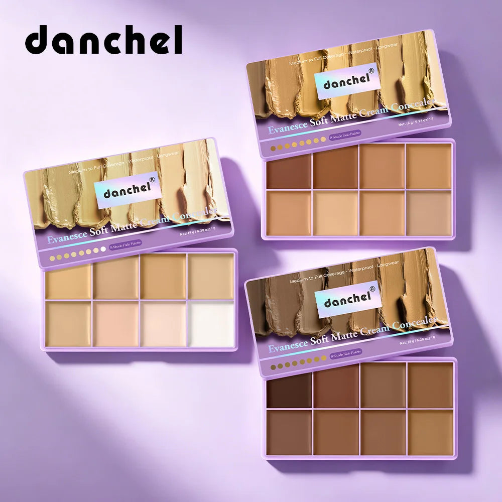 8-Shade Full Coverage Matte Cream Concealer Palette