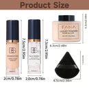 4-Piece Face Makeup Set with Primer, Foundation, and Setting Powder