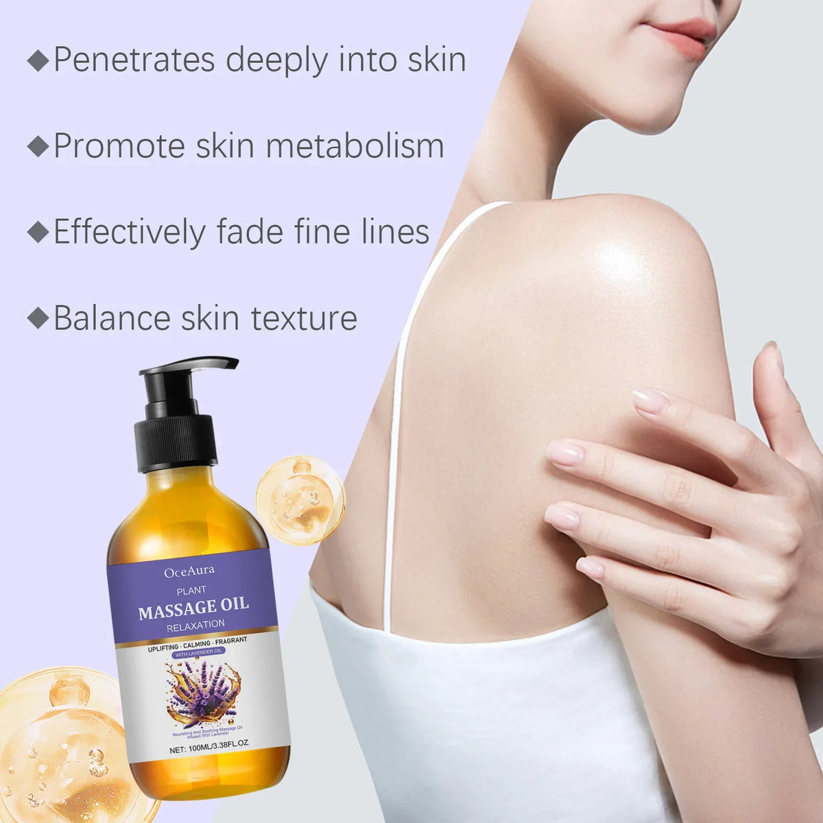 Lavender Essential Oil for Stress Relief and Sleep Massage