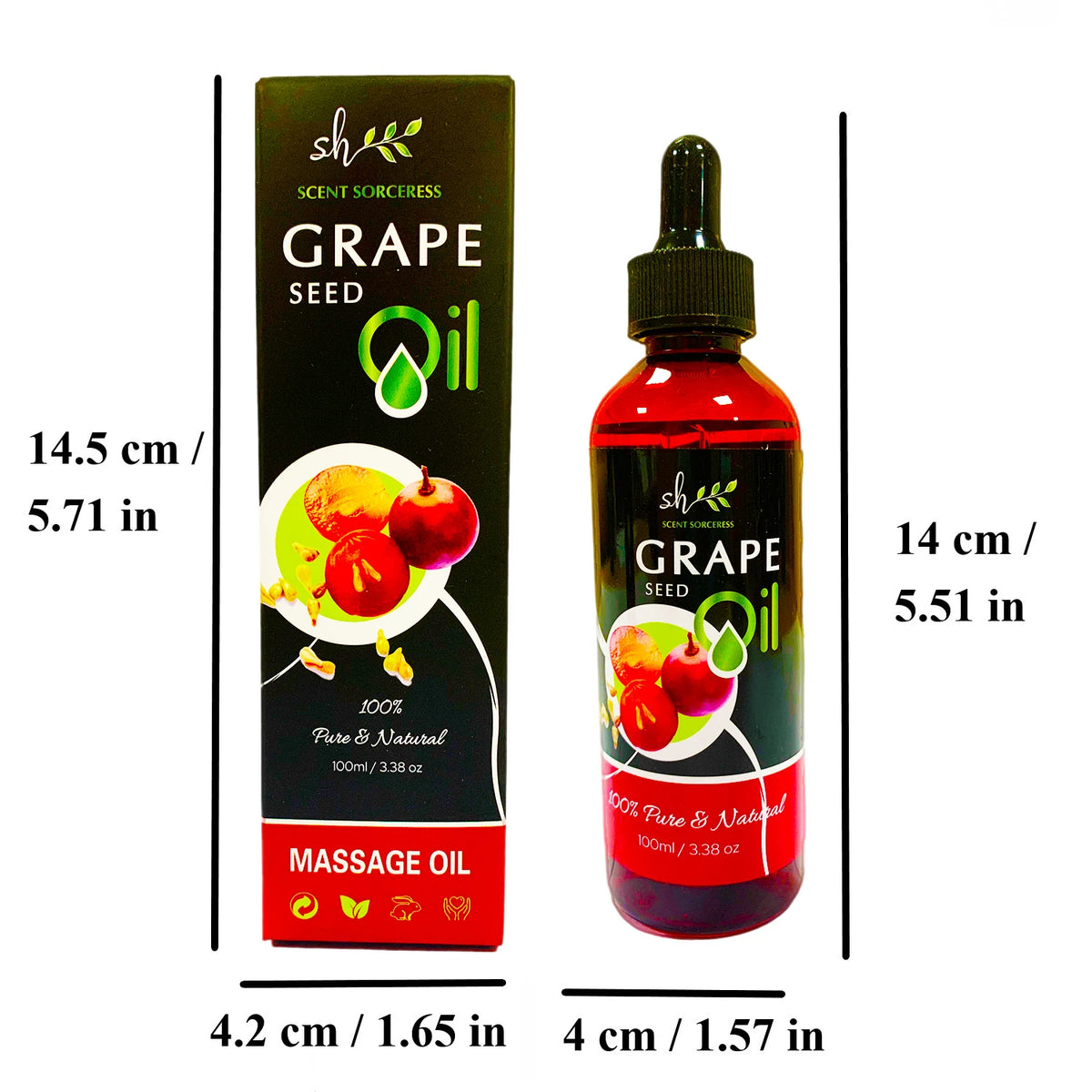 100ml Organic Cold Pressed Grapeseed Carrier Oil