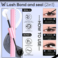 GROINNEYA Clusters Lashes With Waterproof Strong Hold DIY Lash Extension Kit Lash Bond And Seal And Eyelash Tweezers Makeup