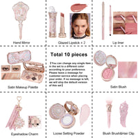 Knight Unicorn Makeup Set with Eyeshadow, Blush, Lipstick and Loose Powder