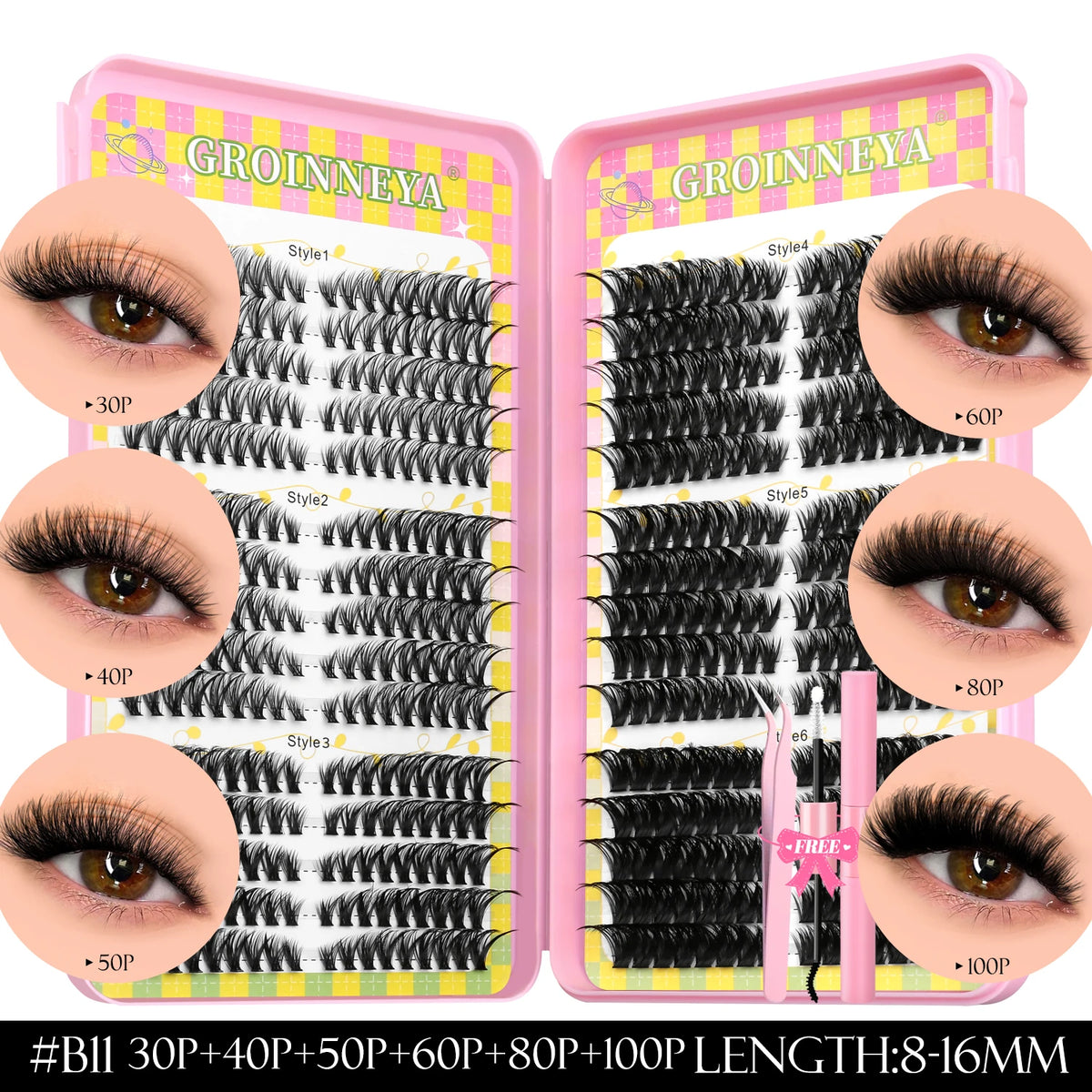 540pcs Lash Clusters Kit with Bond and Seal
