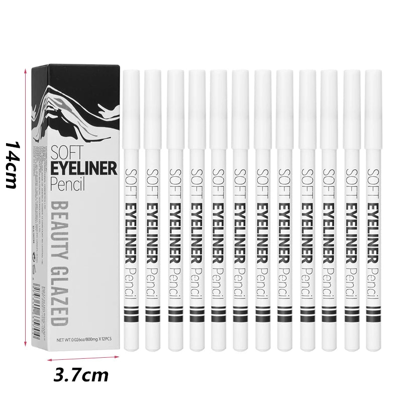 Smooth Waterproof White Eyeliner Pencil Long-Lasting Eye Brightener