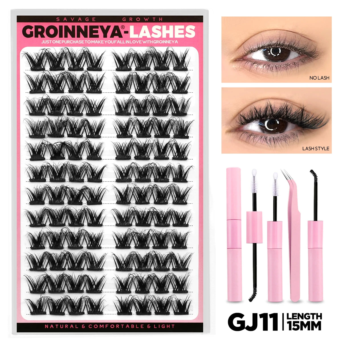 Cat Eye DIY Lash Extension Kit with Bond, Seal, and Tweezers