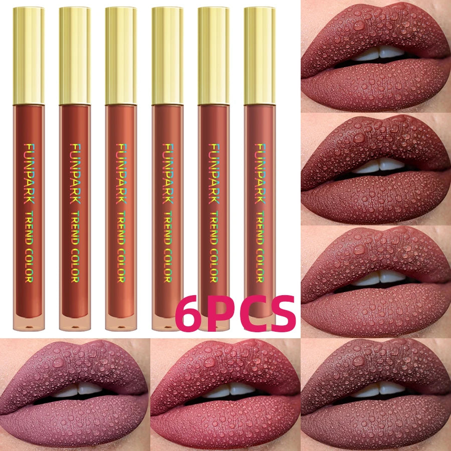 6 Colors Matte Velvet Waterproof Liquid Lipstick Set