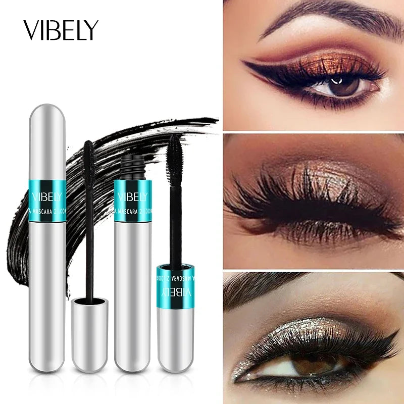 4D Silk Fiber Waterproof Lash Mascara - Black Lengthening & Thickening