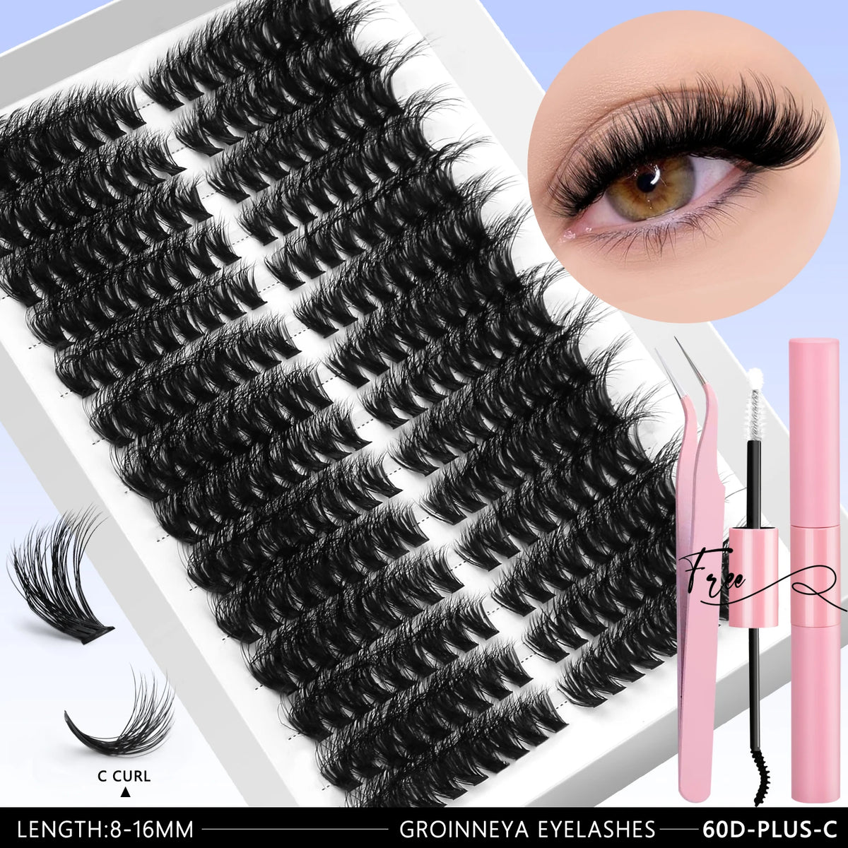 540pcs Lash Clusters Kit with Bond and Seal