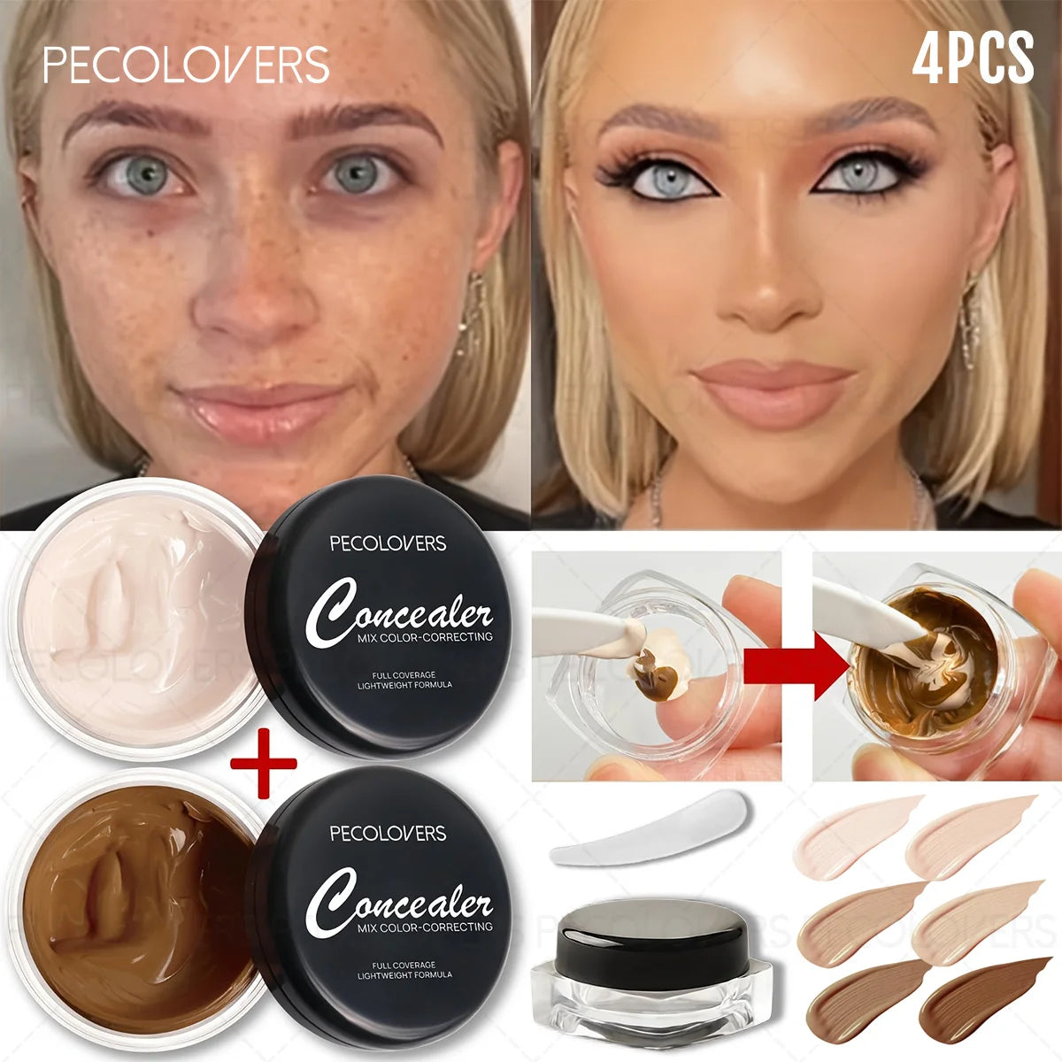 4-Piece Full Coverage Cream Concealer Kit