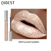 Waterproof Diamond Glitter Liquid Lipstick with Metallic Pearl Finish
