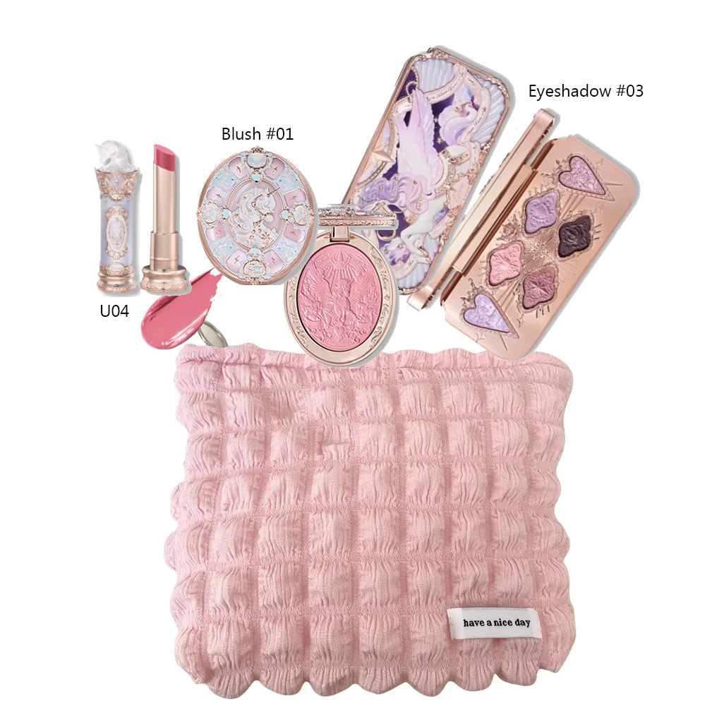 Moonlit Mermaid Makeup Set with Eyeshadow, Blush, Lip Gloss and Bag